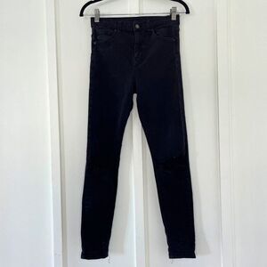 Topshop Mom Jeans In Washed Black 26x27"